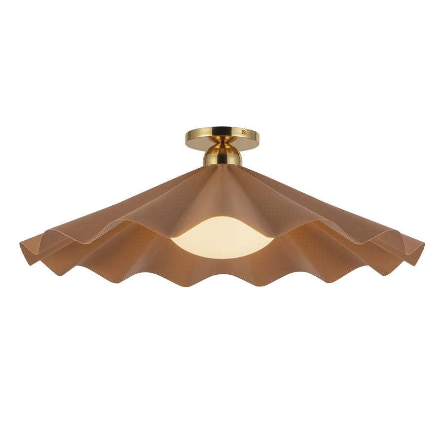 Kuzco Furrow 25" Red Semi-Flush Mount, Peach - SF354125PEC