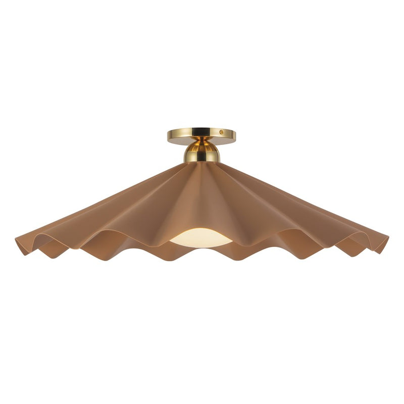 Kuzco Furrow 25" Red Semi-Flush Mount, Peach