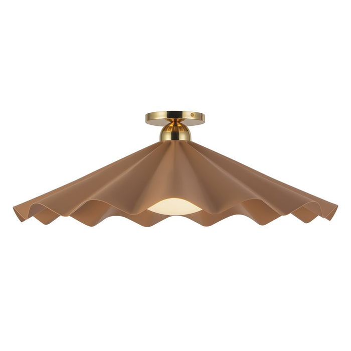 Kuzco Furrow 25" Red Semi-Flush Mount, Peach