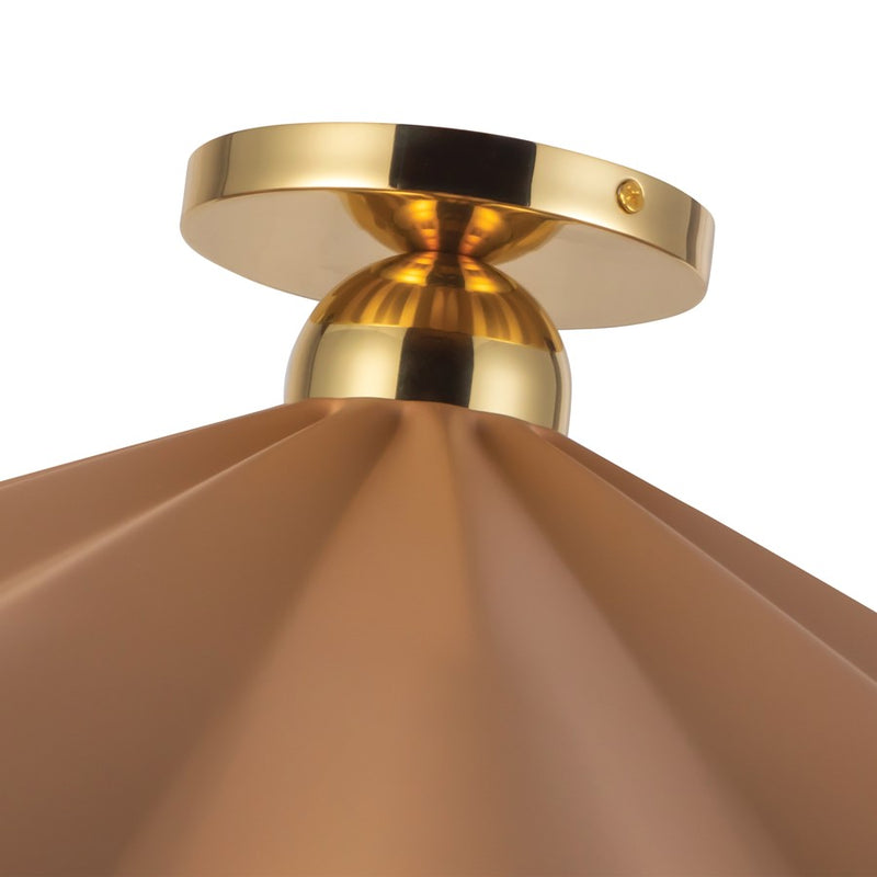 Kuzco Furrow 25" Red Semi-Flush Mount, Peach