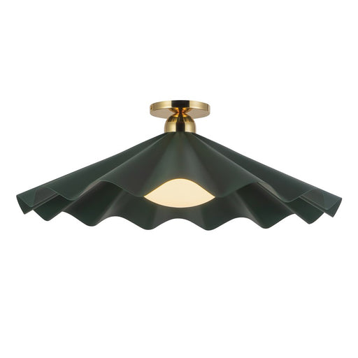 Kuzco Furrow 25" Green Semi-Flush Mount, Pine Green - SF354125PGN