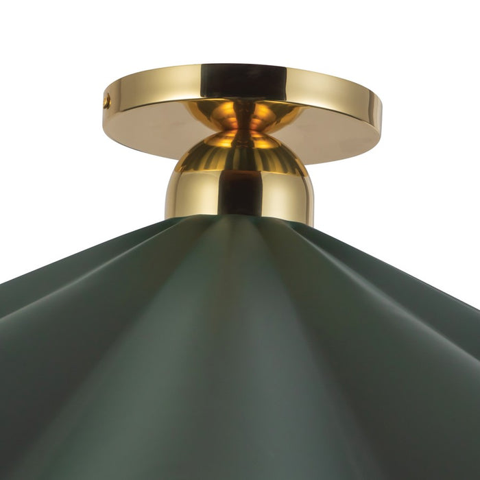 Kuzco Furrow 25" Green Semi-Flush Mount, Pine Green