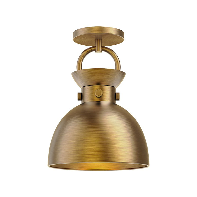Kuzco Waldo 9in 1-Light Semi-Flush Mount | Aged Gold Steel | Entryway & Hallway | 12 x 8.75 in | Model SF411309AG