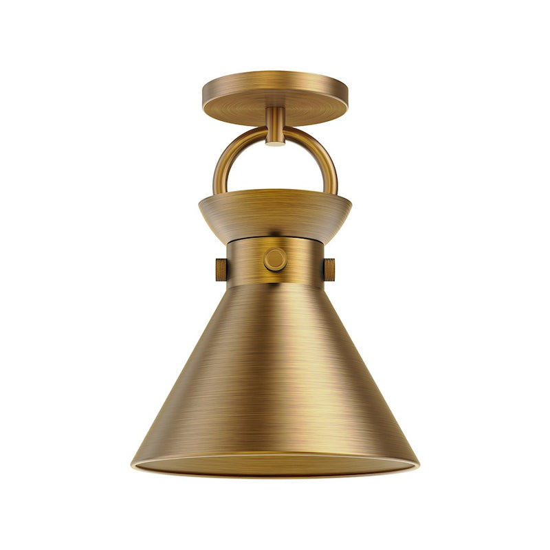 Kuzco Emerson 9in 1-Light Semi-Flush Mount | Industrial Aged Gold Steel | Entryway & Hallway | 12 x 8 in | Model SF412009AG