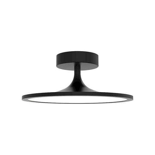 Kuzco Alora Mood Issa 12in 1-Light Semi-Flush Mount | Modern Matte Black Aluminum and Frosted Acrylic Diffuser | Bedroom & Hallway | Model SF418012MB