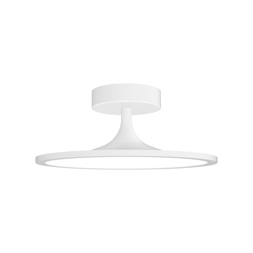 Kuzco Alora Mood Issa 12in 20W LED Semi-Flush Mount | White Aluminum and Frosted Acrylic | Bedroom & Hallway | 12 x 5 in | Model SF418012WH