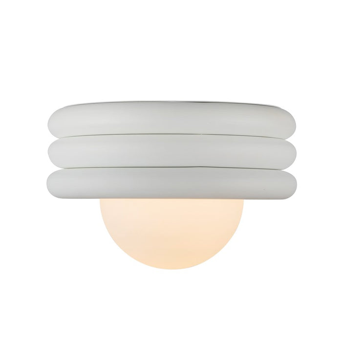 Kuzco Harvey 12" Socket Semi-Flush Mount, Antique White