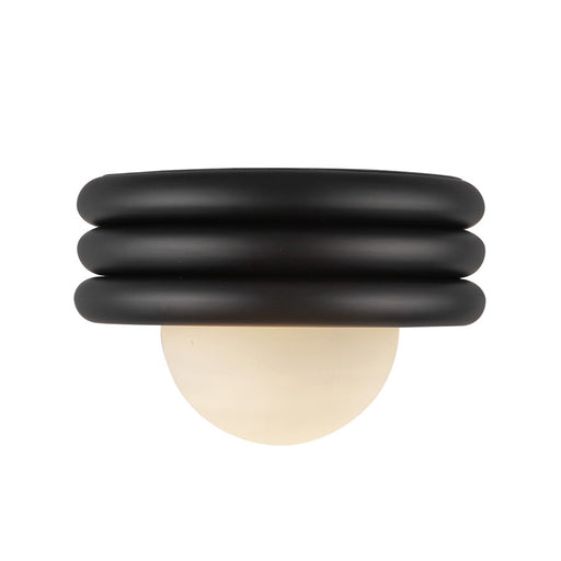 Kuzco Harvey 12" Socket Semi-Flush Mount, Matte Black