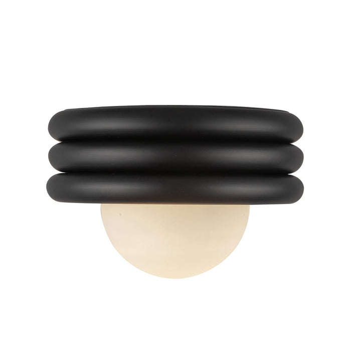 Kuzco Harvey 12" Socket Semi-Flush Mount, Matte Black