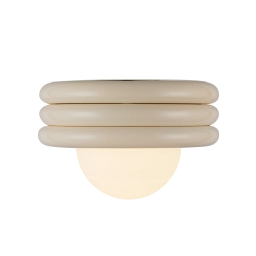 Kuzco Harvey 12" Socket Semi-Flush Mount, Pearl White
