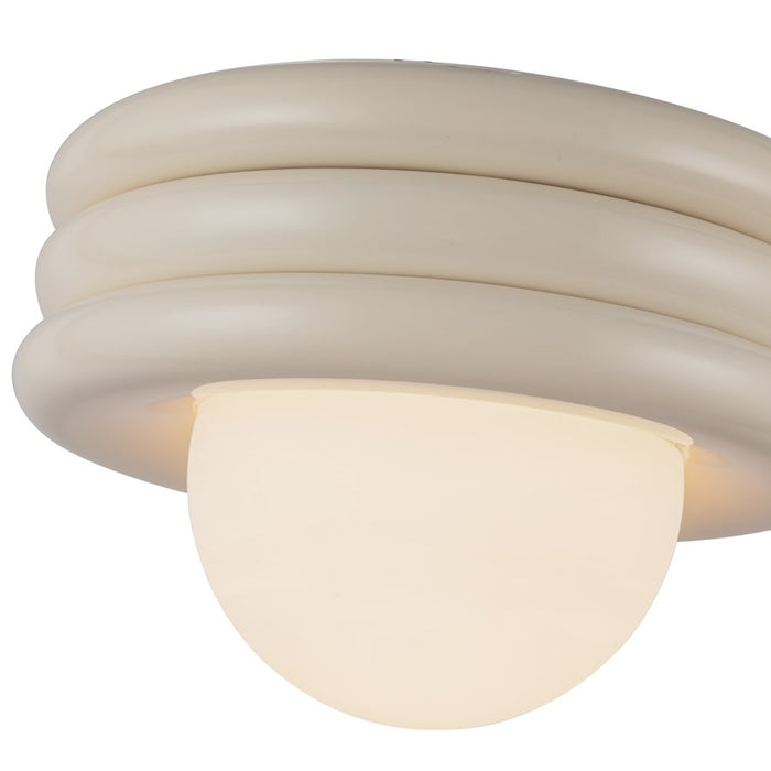 Kuzco Harvey 12" Socket Semi-Flush Mount, Pearl White