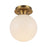 Kuzco Otis 8" Socket Semi-Flush Mount, Gold/Glossy Opal Glass