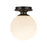 Kuzco Otis 8" Socket Semi-Flush Mount, Black/Glossy Opal Glass - SF430108MBGO