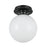 Kuzco Otis 8" Socket Semi-Flush Mount, Black/Glossy Opal Glass