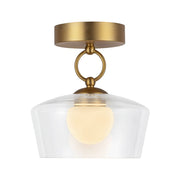 Kuzco Leota 8" LED Semi-Flush Mount, Gold/Clear Glass - SF443308BGCL-UNV