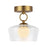 Kuzco Leota 8" LED Semi-Flush Mount, Gold/Clear Glass - SF443308BGCL-UNV