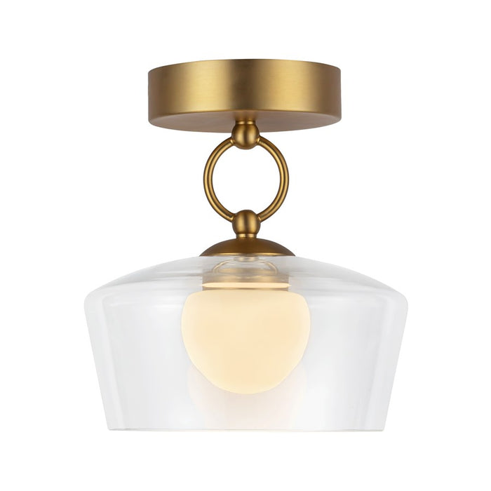 Kuzco Leota 8" LED Semi-Flush Mount, Gold/Clear Glass - SF443308BGCL-UNV