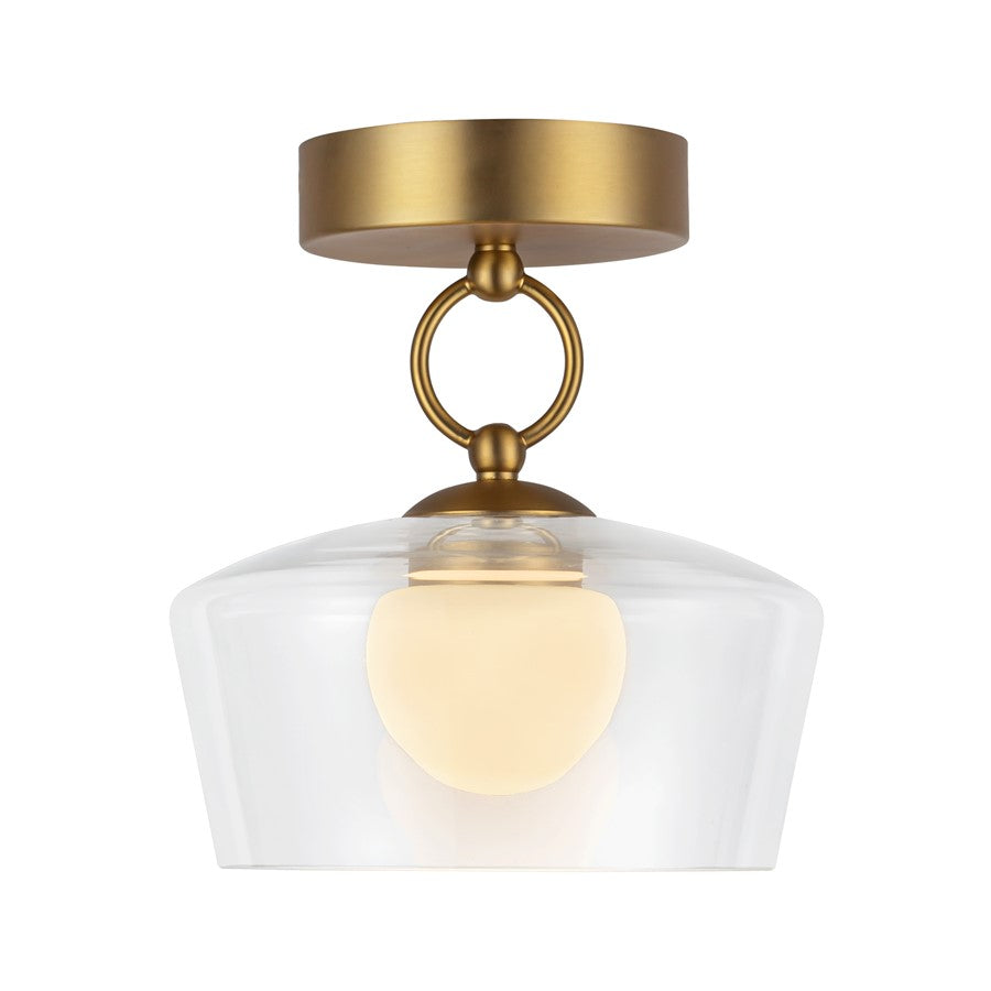 Kuzco Leota 8" LED Semi-Flush Mount, Gold/Clear Glass - SF443308BGCL-UNV