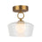 Kuzco Leota 8" LED Semi-Flush Mount, Gold/Clear Glass