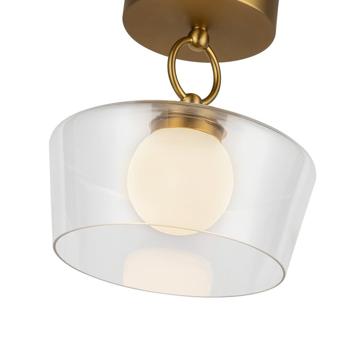 Kuzco Leota 8" LED Semi-Flush Mount, Gold/Clear Glass