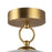 Kuzco Leota 8" LED Semi-Flush Mount, Gold/Clear Glass