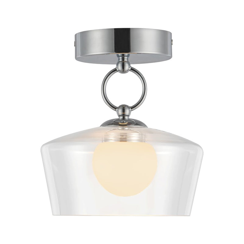 Kuzco Leota 8" LED Semi-Flush Mount, Chrome/Clear Glass - SF443308CHCL-UNV