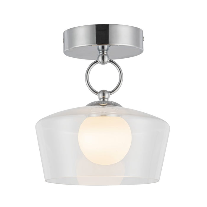 Kuzco Leota 8" LED Semi-Flush Mount, Chrome/Clear Glass