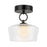 Kuzco Leota 8" LED Semi-Flush Mount, Black/Clear Glass