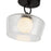 Kuzco Leota 8" LED Semi-Flush Mount, Black/Clear Glass