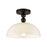 Kuzco Paisley 12" Socket Semi-Flush Mount, Black/Glossy Opal - SF459012MBGO