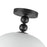 Kuzco Paisley 12" Socket Semi-Flush Mount, Black/Glossy Opal