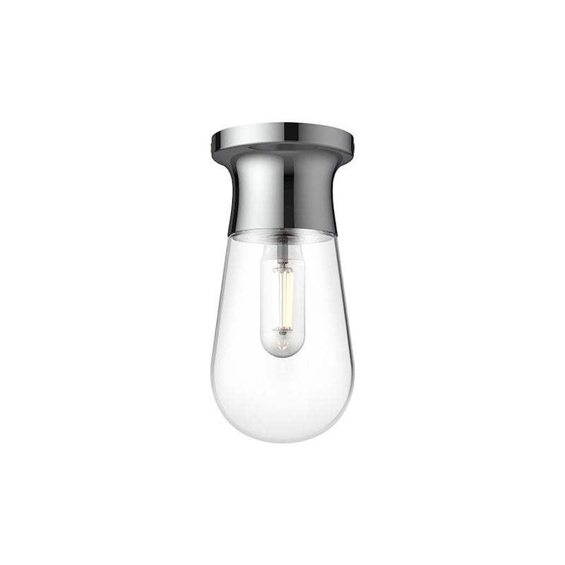 Kuzco Marcel 5in 1-Light Semi-Flush Mount | Chrome Steel and Clear Glass | Entryway & Hallway | 10 x 4.75 in | Model SF464001CH