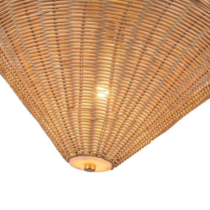 Kuzco Bridgette 16" Socket Semi-Flush Mount, Gold/Rattan/Rattan