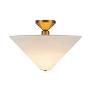 Kuzco Bridgette 16" Socket Semi-Flush Mount, Gold/White Linen - SF497016BGWL