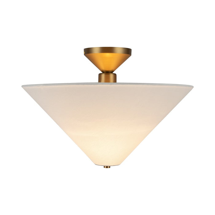 Kuzco Bridgette 16" Socket Semi-Flush Mount, Gold/White Linen - SF497016BGWL