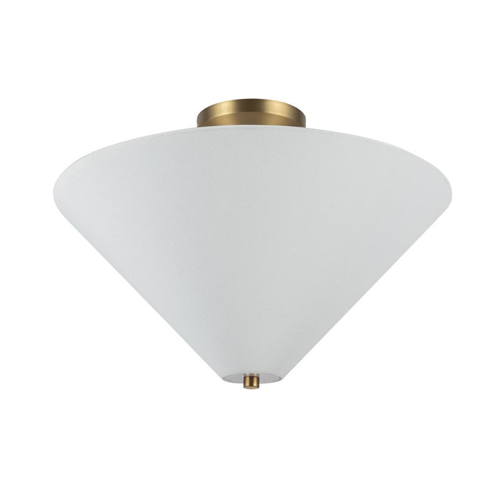 Kuzco Bridgette 16" Socket Semi-Flush Mount, Gold/White Linen