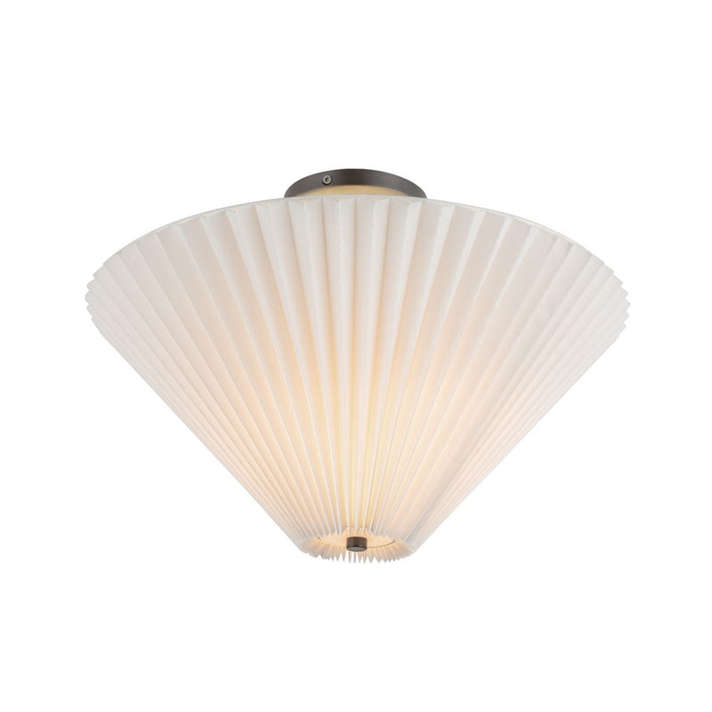 Kuzco Bridgette 16" Socket Semi-Flush, Black/Folded White/Pleated
