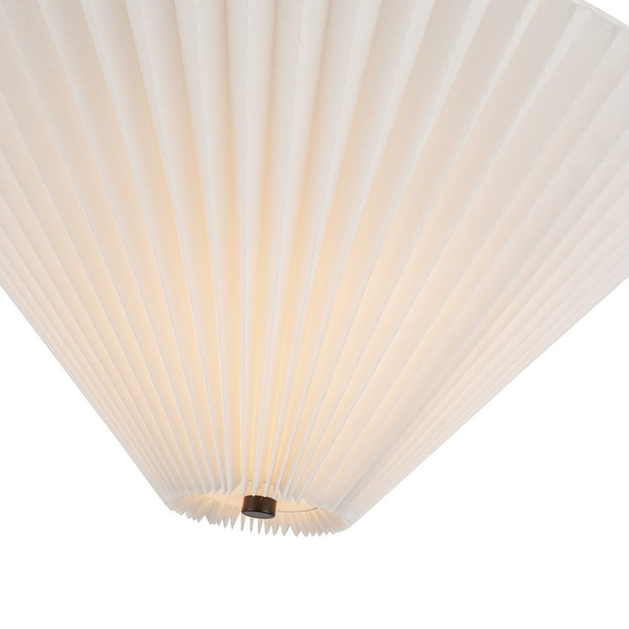 Kuzco Bridgette 16" Socket Semi-Flush, Black/Folded White/Pleated