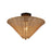 Kuzco Bridgette 16" Socket Semi-Flush Mount, Black/Rattan/Rattan