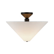 Kuzco Bridgette 16" Socket Semi-Flush Mount, Black/White Linen - SF497016MBWL