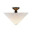 Kuzco Bridgette 16" Socket Semi-Flush Mount, Black/White Linen - SF497016MBWL