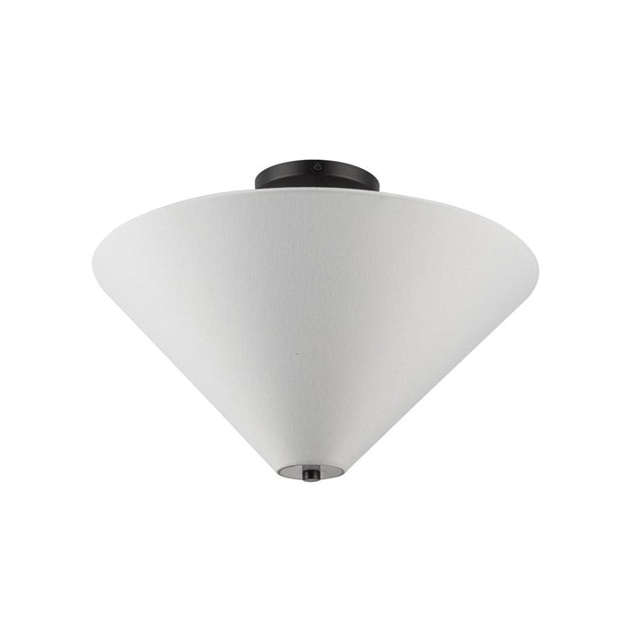 Kuzco Bridgette 16" Socket Semi-Flush Mount, Black/White Linen