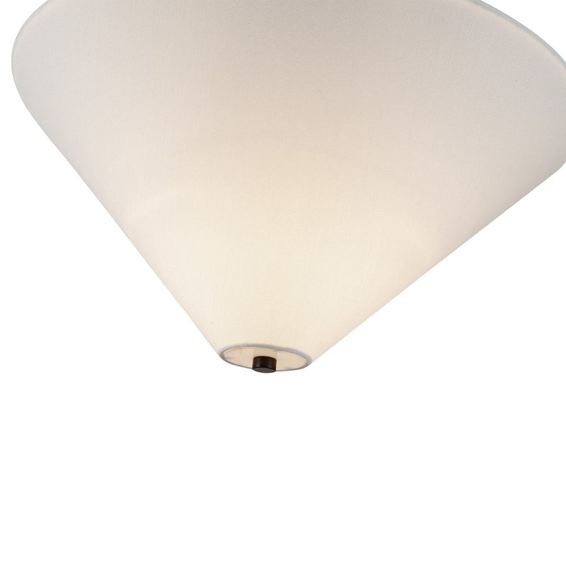 Kuzco Bridgette 16" Socket Semi-Flush Mount, Black/White Linen