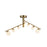 Kuzco Juniper 2 Head LED Semi-Flush Mount, Gold/Opal Glass
