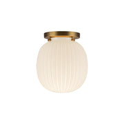 Kuzco Cherise 7" Socket Semi-Flush Mount, Gold/Glossy Opal Glass - SF579107BGGR