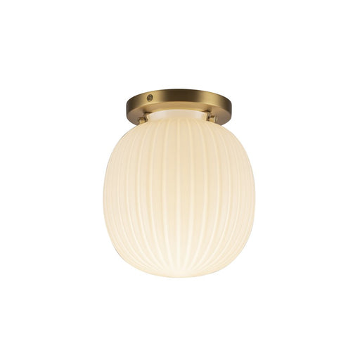 Kuzco Cherise 7" Socket Semi-Flush Mount, Gold/Glossy Opal Glass