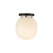 Kuzco Cherise 7" Socket Semi-Flush Mount, Black/Glossy Opal Glass - SF579107MBGR