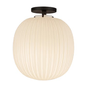 Kuzco Cherise 12" Socket Semi-Flush Mount, Black/Glossy Opal - SF579112MBGR
