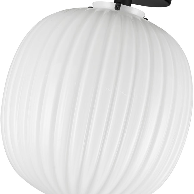 Kuzco Cherise 12" Socket Semi-Flush Mount, Black/Glossy Opal
