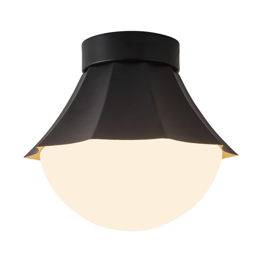 Kuzco Shelton 12" Black Semi-Flush Mount, Matte Black